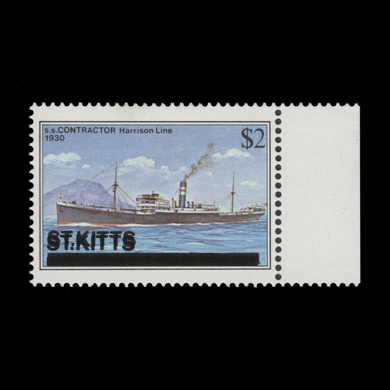 Saint Kitts 1980 (Variety) $2 SS Contractor with double overprint
