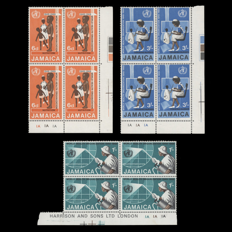 Jamaica 1969 (MNH) WHO Anniversary plate blocks