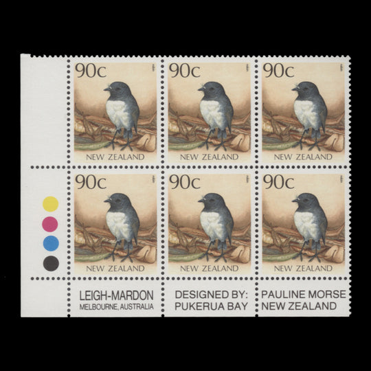 New Zealand 1988 (MNH) 90c Robin imprint/traffic light block