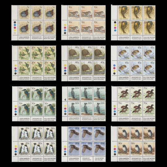 New Zealand 1988 (MNH) Birds Definitives imprint/traffic light blocks