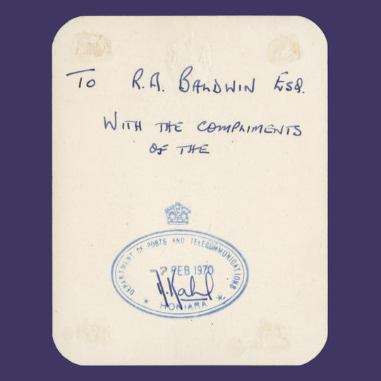 Solomon Islands 1969 (Proof) 8c Christmas imperf single on presentation card