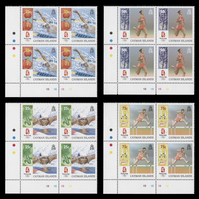 Cayman Islands 2008 (MNH) Olympic Games, Beijing plate blocks