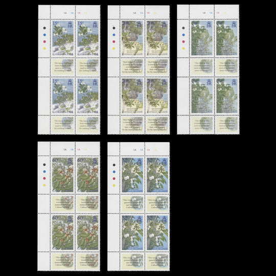 Cayman Islands 2006 (MNH) Trees traffic light/plate blocks