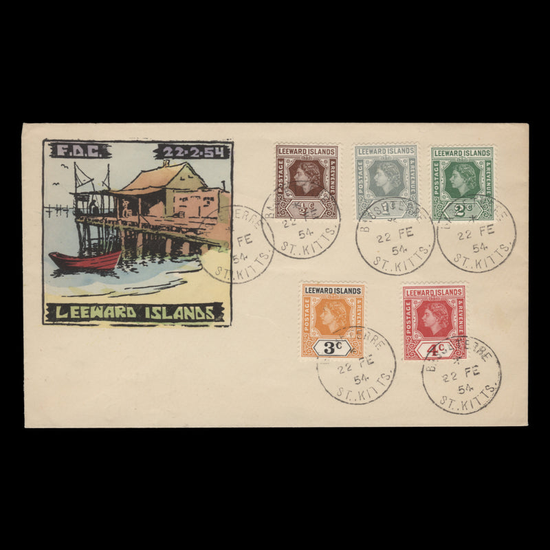 Leeward Islands 1954 (FDC) Definitives