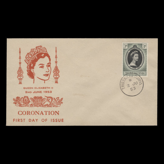 Tristan da Cunha 1953 (FDC) 3d Coronation