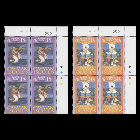 Cayman Islands 2004 (MNH) Easter traffic light/plate blocks