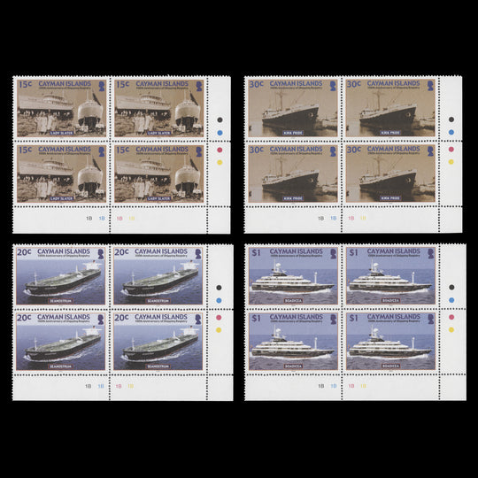 Cayman Islands 2004 (MNH) Shipping Registry Centenary plate blocks