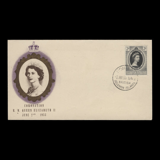 Solomon Islands 1953 (FDC) 2d Coronation, HONIARA