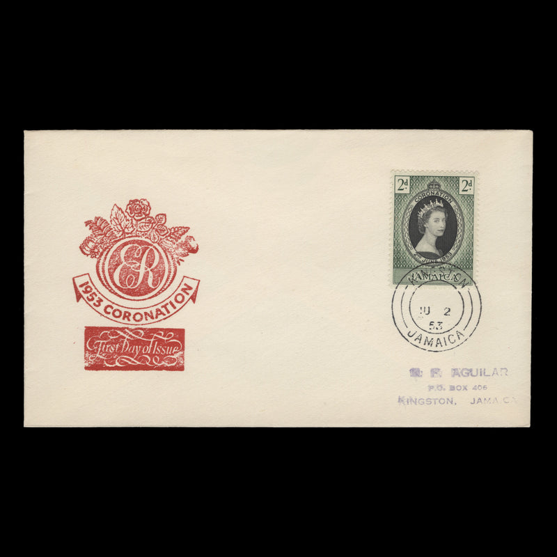 Jamaica 1953 (FDC) 2d Coronation, KINGSTON