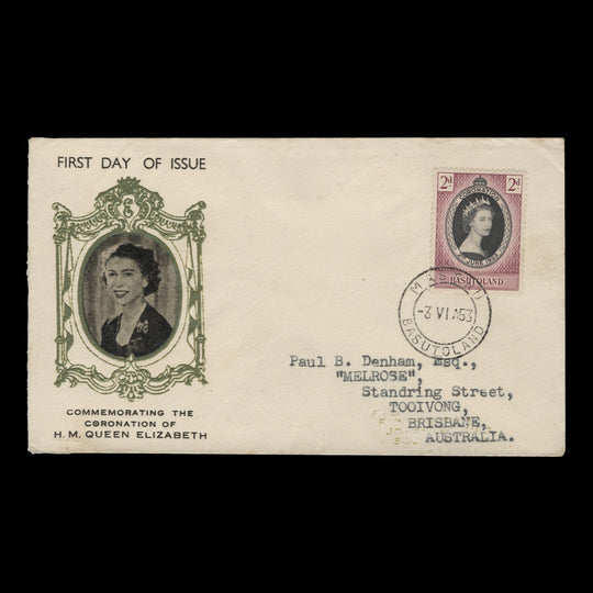 Basutoland 1953 (FDC) 2d Coronation, MASERU