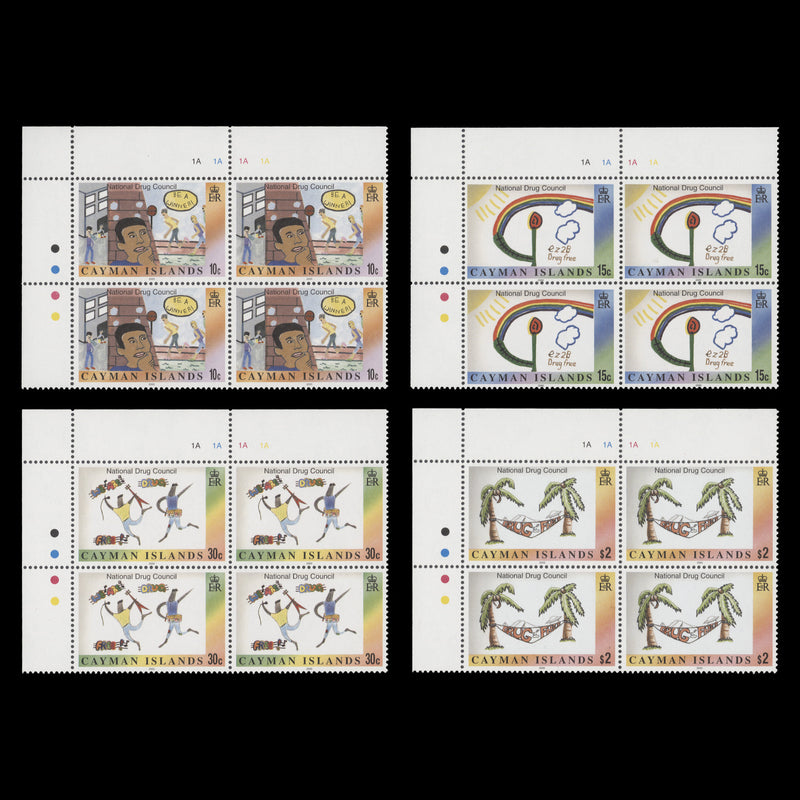 Cayman Islands 2000 (MNH) National Drug Council plate blocks