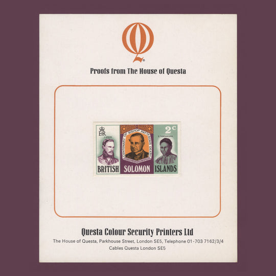 Solomon Islands 1971 (Proof) 2c Bishop Patteson Death Centenary imperf single