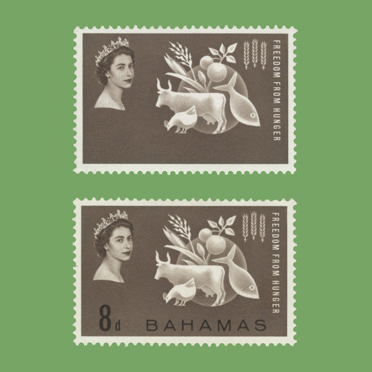 Bahamas 1963 (Variety) 8d Freedom From Hunger missing country name and value