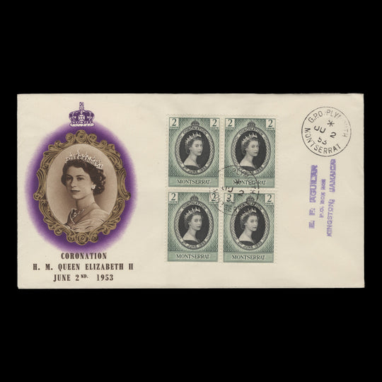 Montserrat 1953 (FDC) 2c Coronation block