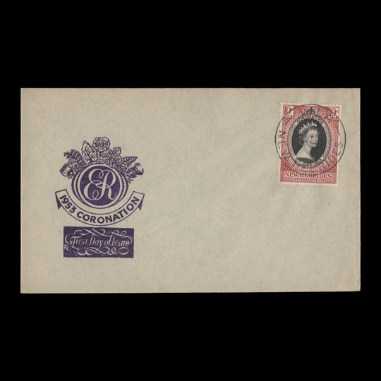 New Hebrides 1953 (FDC) 10c Coronation, VILA