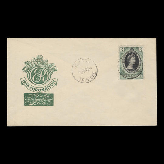 Trinidad & Tobago 1953 (FDC) 3c Coronation, ST ANNS