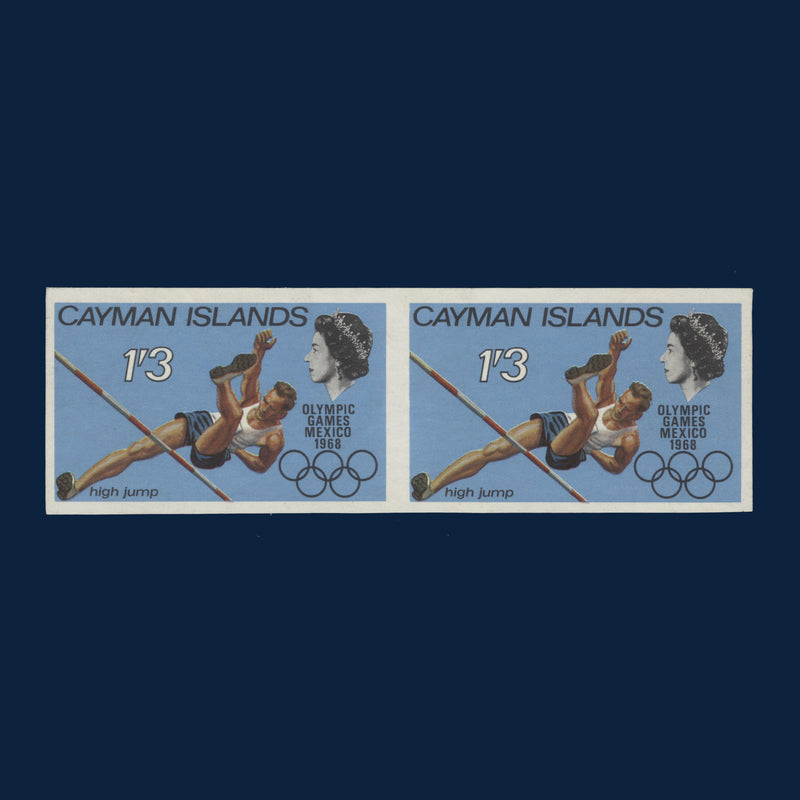Cayman Islands 1968 1s3d Olympic Games, Mexico imperf proof pair