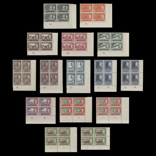 Selangor 1957-61 (MNH) Definitives plate blocks