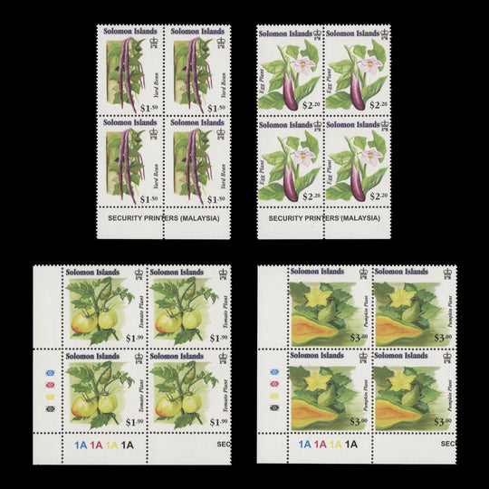 Solomon Islands 2010 (MNH) Vegetables imprint/plate blocks