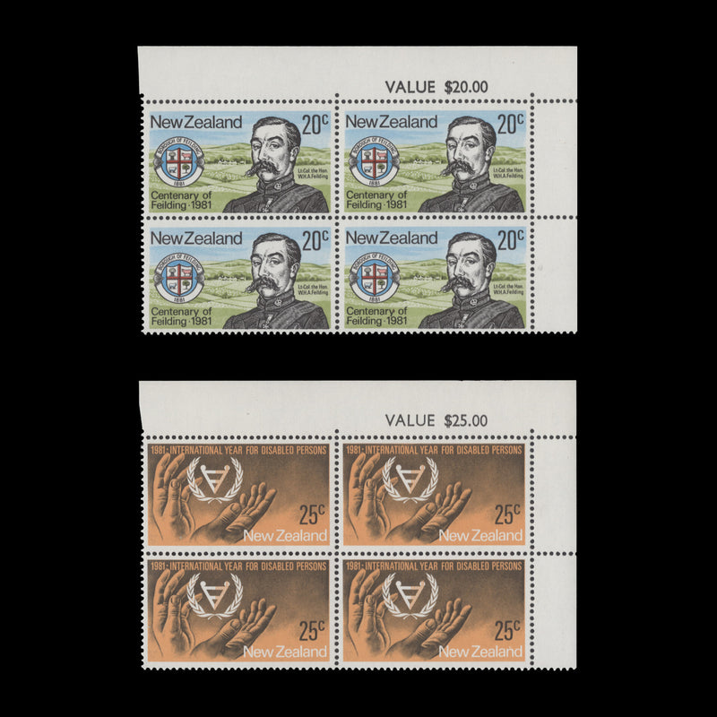 New Zealand 1981 (MNH) Anniversaries value blocks