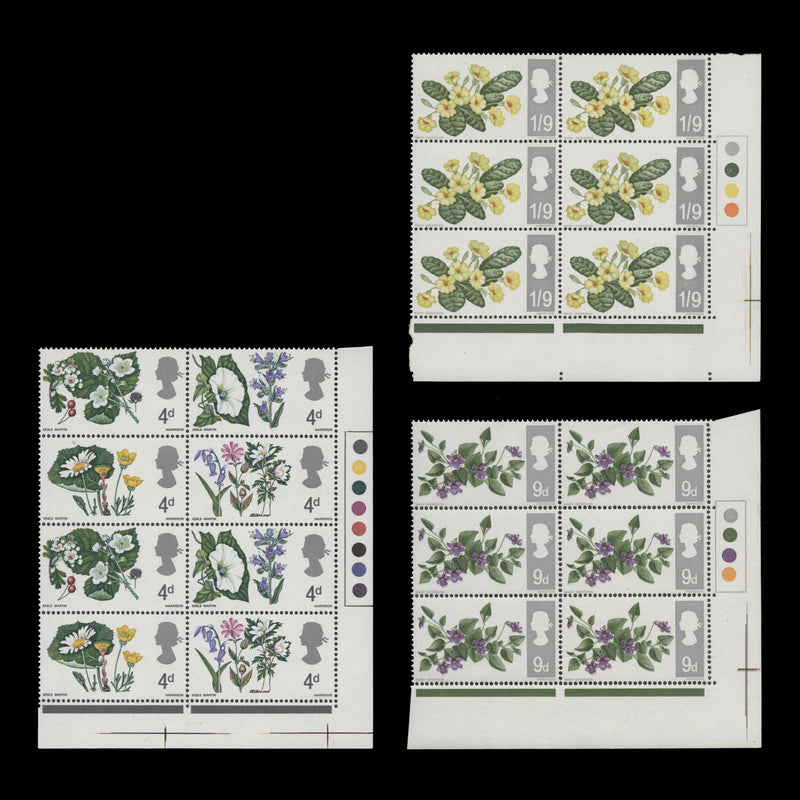 Great Britain 1967 (MNH) British Wild Flowers ordinary traffic light blocks