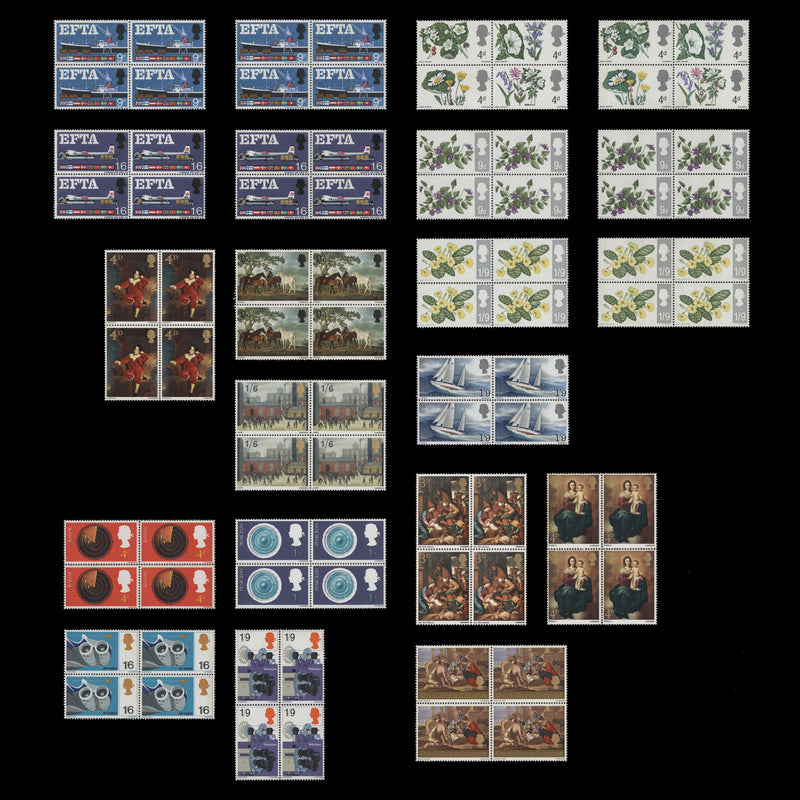 Great Britain 1967 (MNH) Commemoratives Year Set blocks