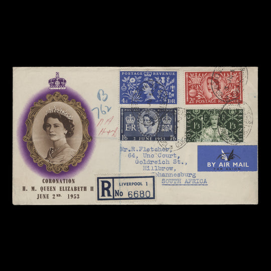 Great Britain 1953 Coronation first day cover, LIVERPOOL