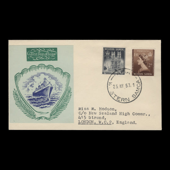 Samoa 1953 Coronation first day cover, APIA