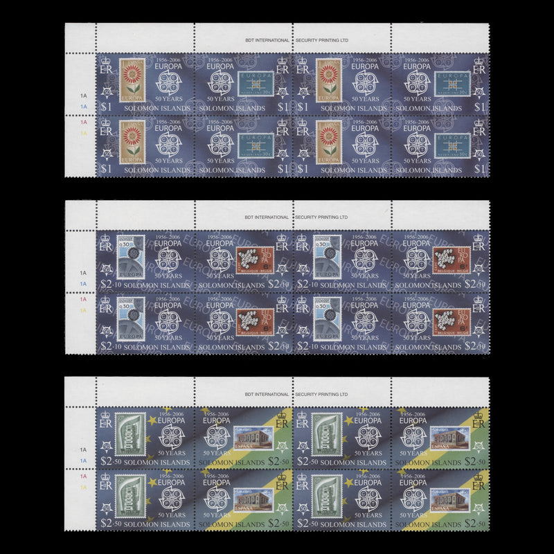 Solomon Islands 2005 (MNH) CEPT Anniversary imprint/plate blocks