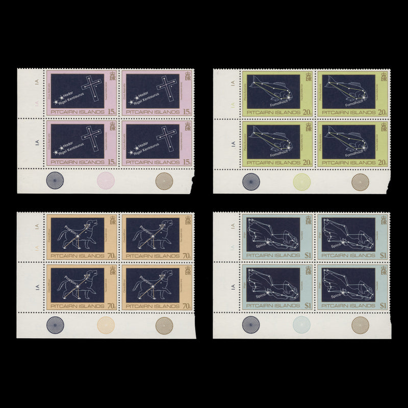 Pitcairn Islands 1984 (MNH) Night Sky traffic light/plate 1A–1A–1A blocks