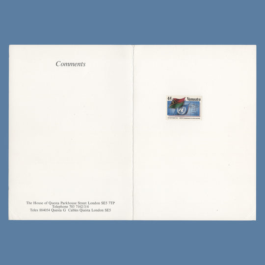 Vanuatu 1985 United Nations Membership Anniversay imperf essay