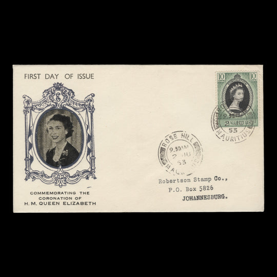 Mauritius 1953 (FDC) 10c Coronation, ROSE HILL