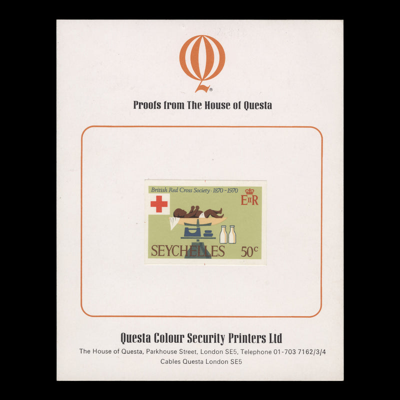 Seychelles 1970 (Proof) 50c Red Cross Centenary imperf single