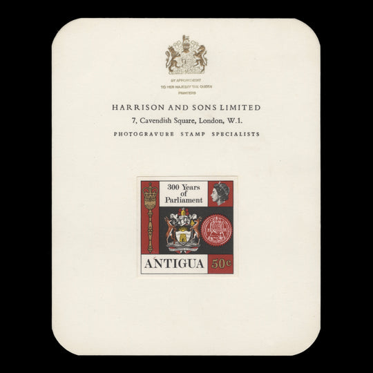 Antigua 1969 (Proof) 50c Parliament Tercentenary imperf single