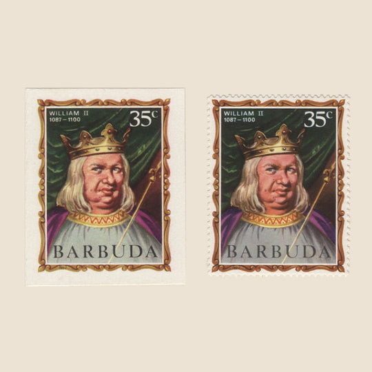 Barbuda 1970 (Proof) 35c English Monarchs, Wiliam II imperf single