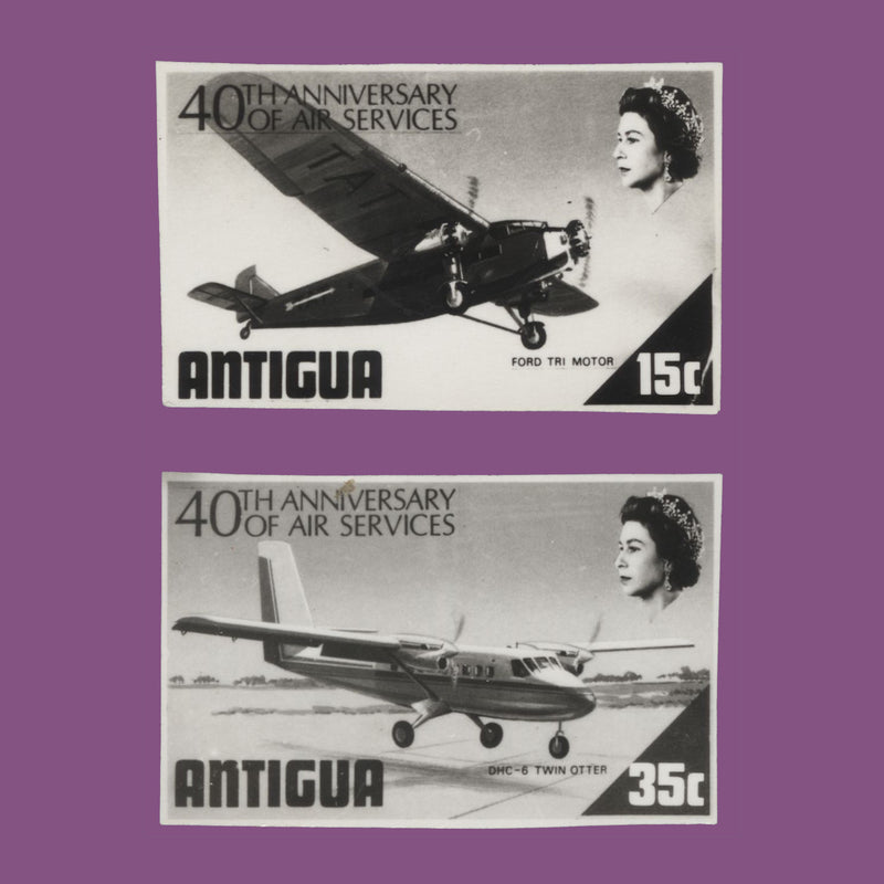 Antigua 1970 Air Services Anniversary unadopted bromide proofs
