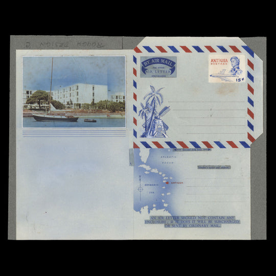 Antigua 1967 Air Letter original essay by Crown Agents