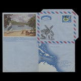 Antigua 1970 (Variety) 15c+5c Map & Aircraft air letter surcharged on reverse