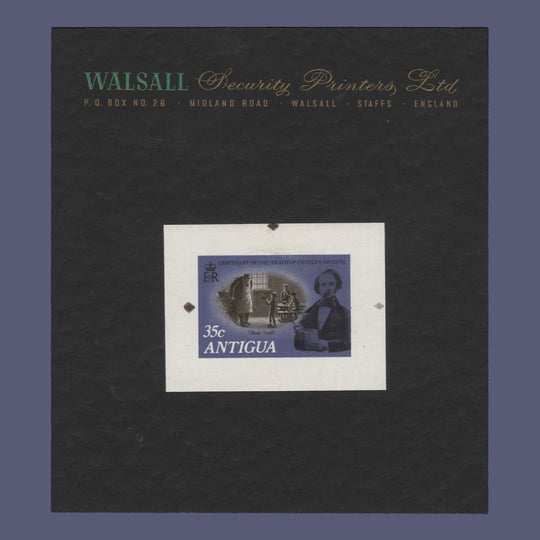 Antigua 1970 Charles Dickens Death Centenary final imperf proof