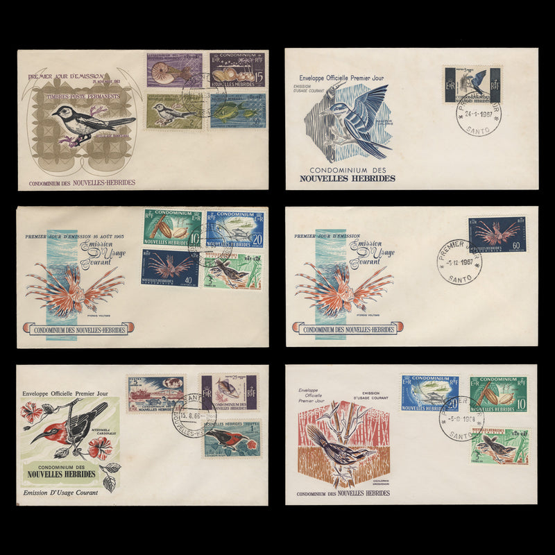 Nouvelles Hebrides 1963 (FDC) Birds, Marine Life and Industry Definitives