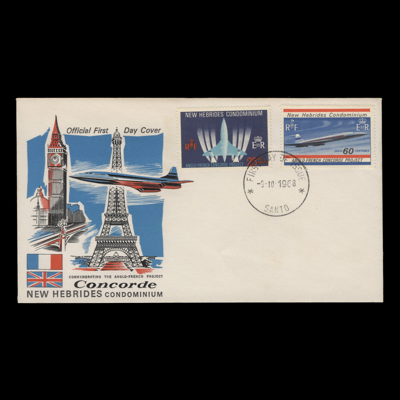 New Hebrides 1968 (FDC) Anglo-French Concorde Project, SANTO