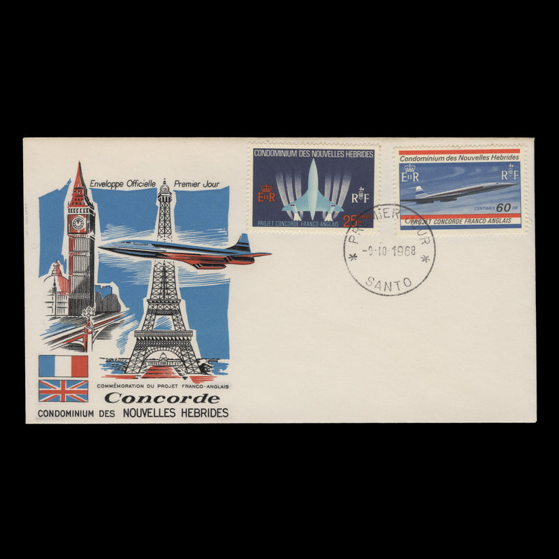 Nouvelles Hebrides 1968 (FDC) Anglo-French Concorde Project, SANTO