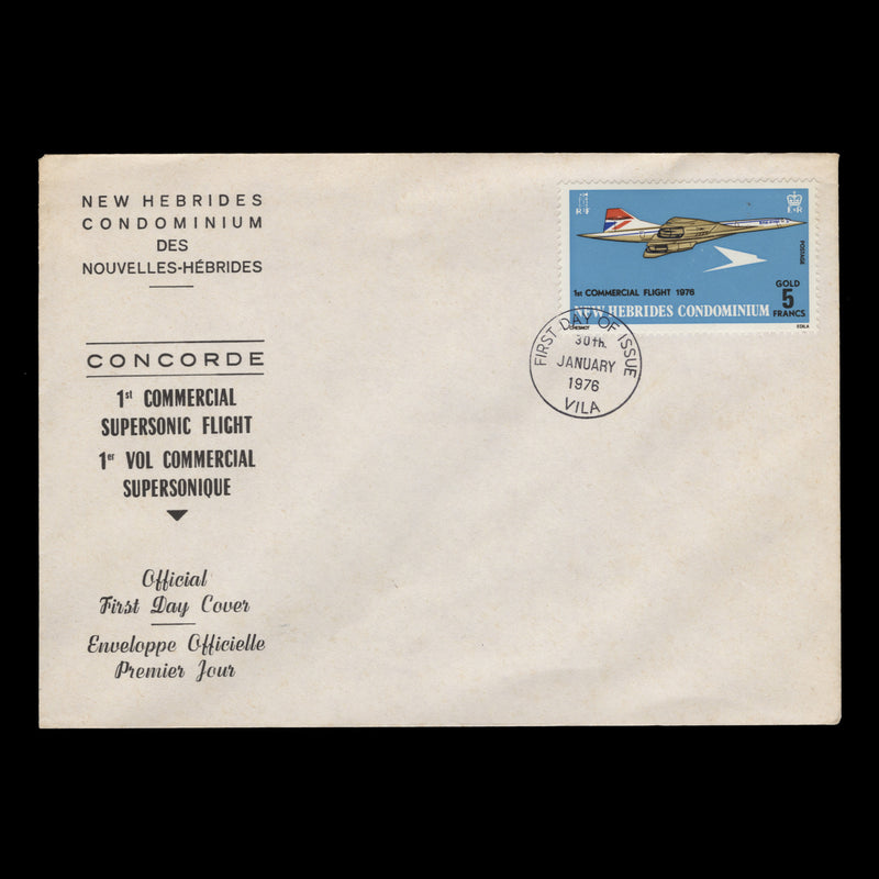 New Hebrides 1976 (FDC) First Commercial Flight of Concorde