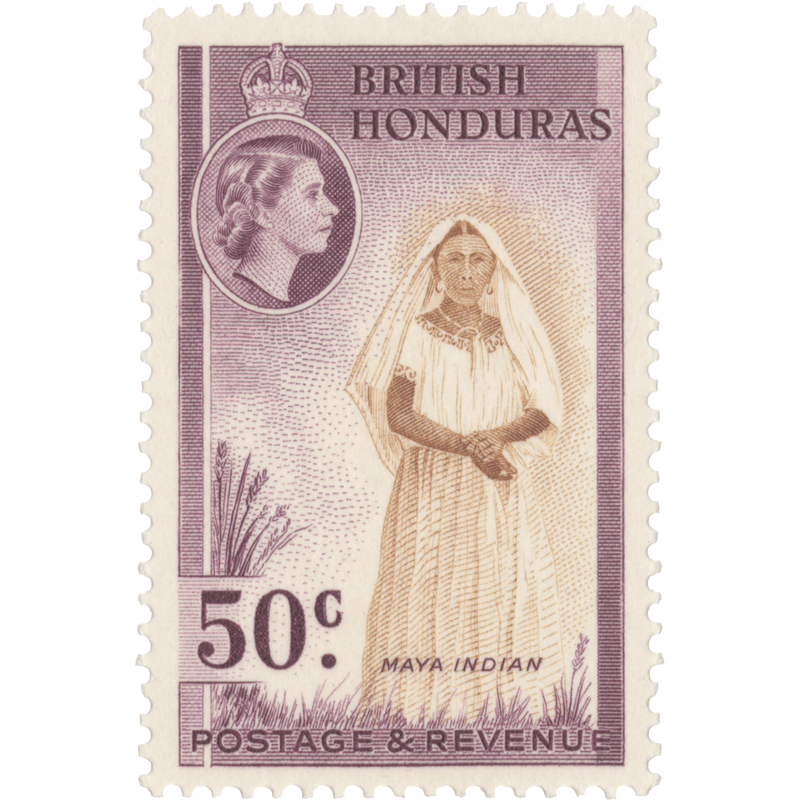 British Honduras 1953 (MNH) 50c Maya Indian