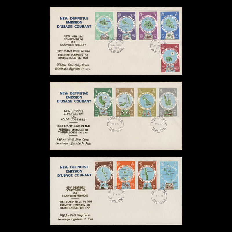 Nouvelles Hebrides 1977 (FDC) Maps of the Islands Definitives