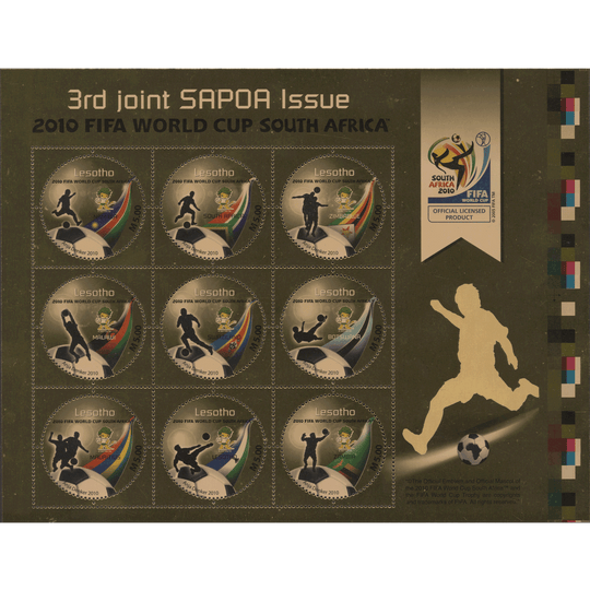 Lesotho 2010 World Cup Football proof miniature sheet