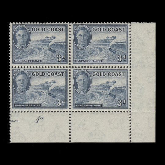 Gold Coast 1948 (MLH) 3d Manganese Mine plate 1a block