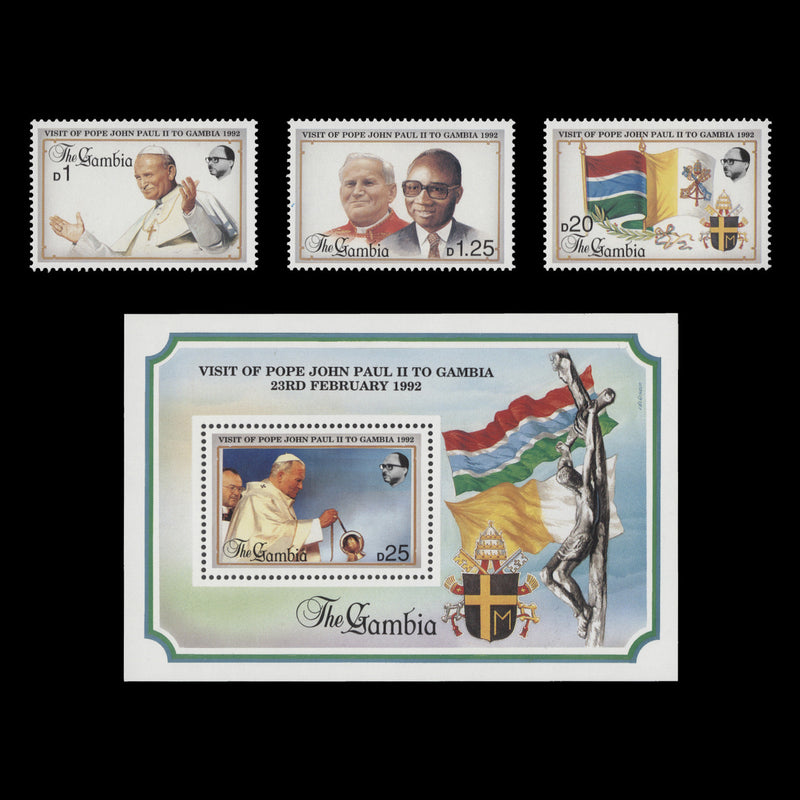 Gambia 1992 (MNH) Pope John Paul II Visit set and miniature sheet