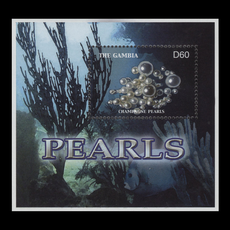 Gambia 2003 (MNH) D60 Champagne Pearls miniature sheet