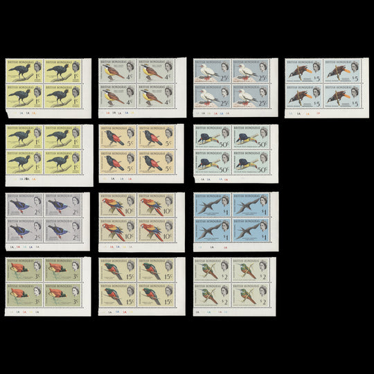 British Honduras 1962 (MLH) Birds Definitives plate blocks